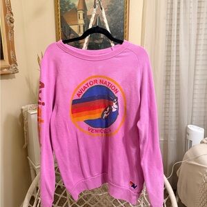Aviator Nation Vibrant Pink Crewneck